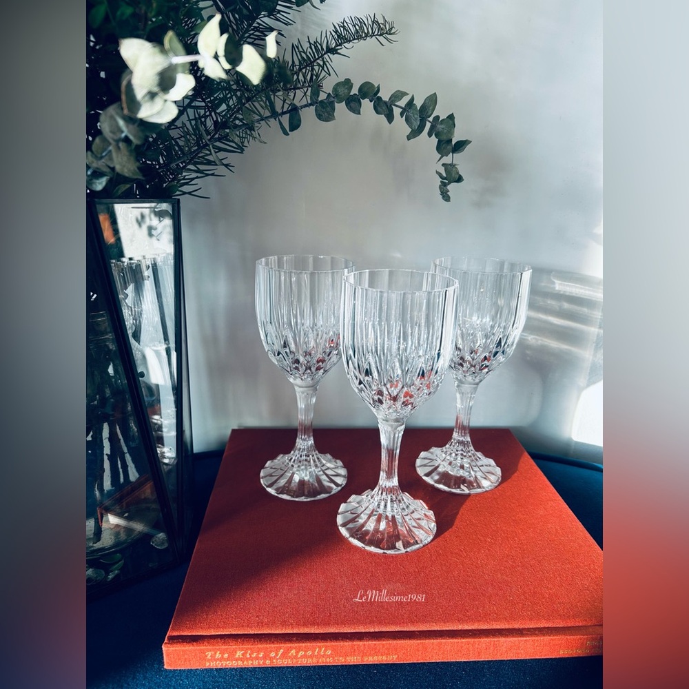 Set of 4 Crystal Bretagne Wine Glasses Cristal D'Arques Durand | France |